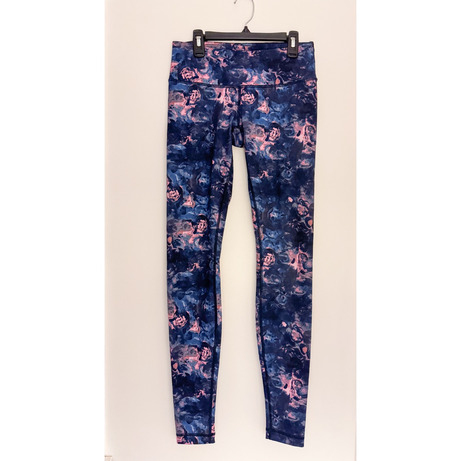 Lululemon Athletica Wunder Under High Rise Leggings Blue Pink Floral Print Sz 6